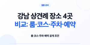 강남 상견례 장소 4곳의 룸 코스 주차 예약 조건 비교