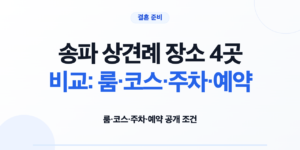 송파 상견례 장소 4곳의 룸 코스 주차 예약 조건 비교