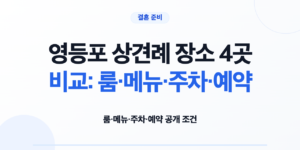 영등포 상견례 장소 4곳의 룸 메뉴 주차 예약 조건 비교